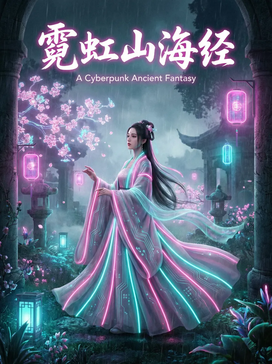 宬人网站 古风奇缘短剧 - 霓虹山海经海报